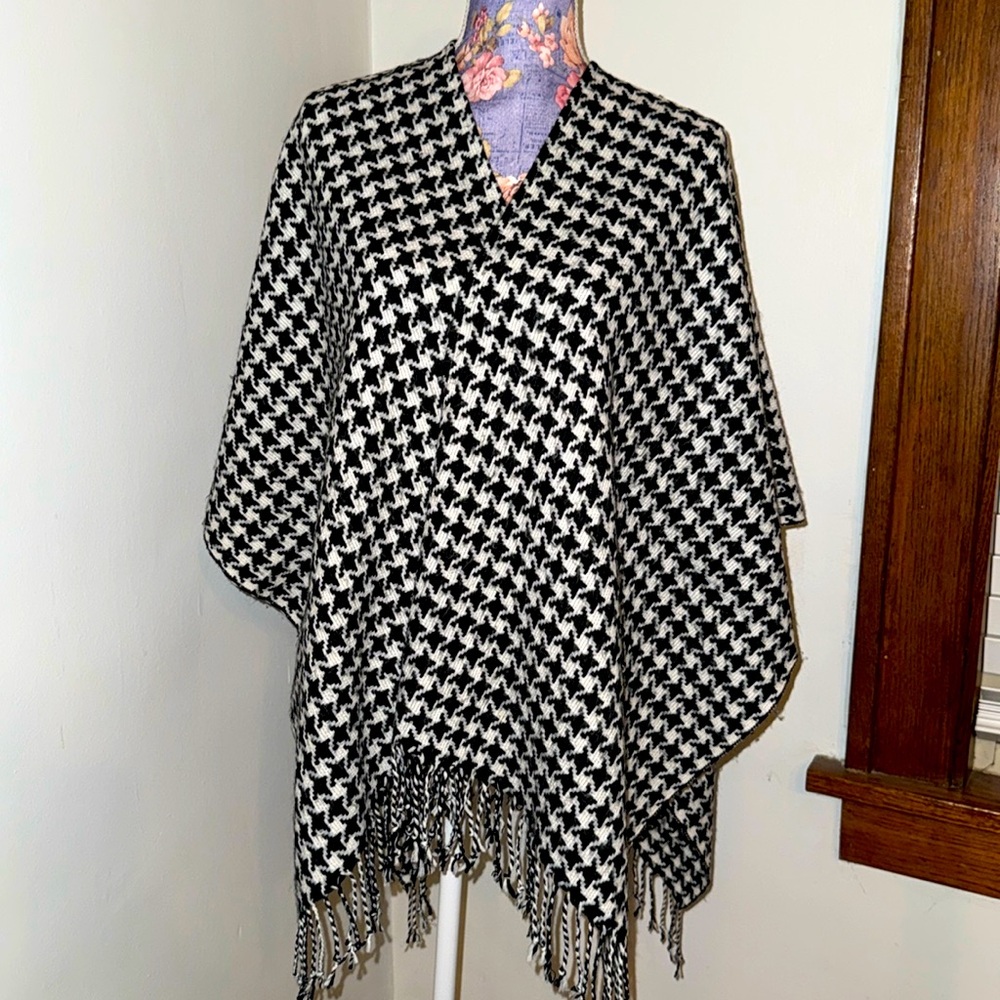 Black And White Wrap Sweater Echo
